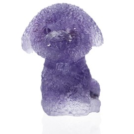 CZXCV Amethyst Crystal Dog Figurine Ornament, 4cm Healing Crystal Puppy Statue for Good Luck, Resin Desk and Home Decor Gift for Women Dog Lovers