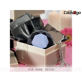 CLICK2GO 4” / 100 mm Black Diamond Shaped Glass Crystal Paperweight – Home Office Decor & Wedding Favors Decoration with Gift Box