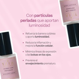 TEIA COSMETICOS Suero de Péptidos Revitalizante - 95.40% ingredientes naturales - Luminosidad y firmeza - 30g