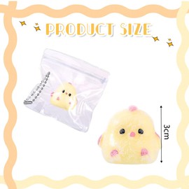 VEOIRXU Pack of 4 Mini Taba Squishy Chicks, FuFu Squishy Chick, Chick Squeeze Toy, Mini Mochi Squishy Toy, Mini Anti-Stress Toy for Children and Adults, for Gifts and Decoration