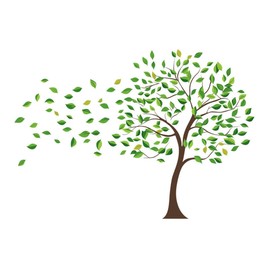 Condessacity Wall Sticker Tree Green Stylish Wall Sticker Large Leaves Wallpaper Removable Scandinavian Wall Paper Waterproof Wall Sticker Decoration Living Room Bedroom Wall Decor