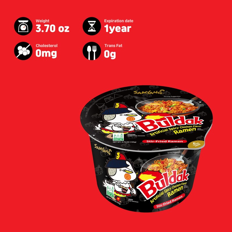 Samyang Buldak Spicy Hot Chicken Stir Fried Big Bowl Ramen