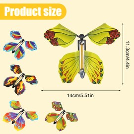 25 Pcs Magic Flying Butterfly, Fairy Butterfly Flying, Clockwork Butterfly Card, Butterfly Flying Toy, Rubber Band Wind Up Butterfly Birthday Gifts, Performance Props, Surprise Gifts (Random Color)