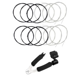 JYsun Black Nylon Classical Guitar Strings - 2 Sets and 3 in 1 Restringing Tool with Winder, Cutter, Pin Puller