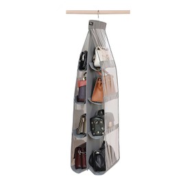 Zebricolo Storage Handbag Organiser Storage System for Bags Clear Hanging in Wardrobe Space Saving for Living Room Beige