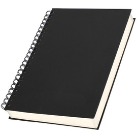 Yarotm Spiral A4 Notebook - 1 Piece Spiral Bound Lined Notebook 28.5x21cm - A4 Wirebound Notepad Ruled Paper 100GSM - 120 Sheets Spiral Binding Hardcover Stripped Journal Black Notebook Diary