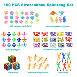 Tigvio 150 Pieces Fidget Toys, Anti-Stress Toy Skills Set, Multi Fidget Toys for Adults, Children for Stress Relief, Suitable as ADHD Toy, Autism Toy, Small Gifts