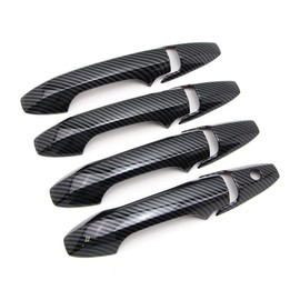 Dreamseek 8Pcs 4 Door Handle Cover Compatible with Honda CR-V CRV 2007 2008 2009 2010 2011 Exterior ABS Molding Protector Trim (Carbon Fiber Pattern)