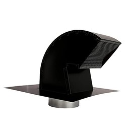 Goose Neck Painted Exhaust Roof Vent with Extension (8 Inch, Black)
