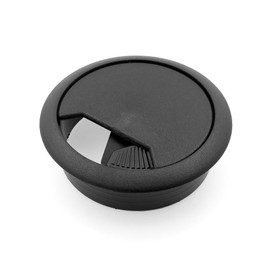 Modket M4327-51-BK-5 PC Computer Cord Cable Wires Organizer Hole Cover 2" Black Plastic Desk Grommet - 5 Pack