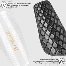 iMoebel Football Shin Pads Including Stocking with Pocket and Anti-Slip Lid Shin Guard for Children Adults White M