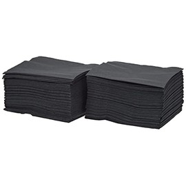 Saten ser22205174 2-Ply Coktail Napkin, 20 x 20 cm, Folded in 1/4, 100 Napkins, Smooth with Border, Black