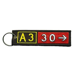 Airbus A330 Airport Taxiway Sign Embroidered Keychain