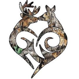 Browning Buck Doe Aged Wood Camo 5" x 3.7" Decal Vinyl Sticker|Cars Trucks Vans Walls Laptop