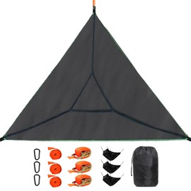 Triangle Hammock, Camping Hammock Max 500 lbs for 2-4 Person, Large Hammock Hamacas Adultos with 3 Webbing Straps, Outdoor Hammock(Triangle,13ft)