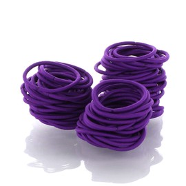 My Lello Hair Elastics Hair Ties, Professional Grade Ponytail Holders - 100 Pack Purple