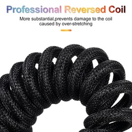 Twozoh Cable de teclado mecánico tipo C, cable trenzado desmontable de metal para aviador de doble manga