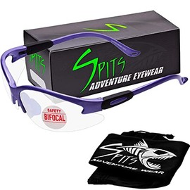 SPITS EYEWEAR Cougar Bifocal Safety Glasses (Magnifier: 2.50, Frame Color: Pastel Powder Purple)