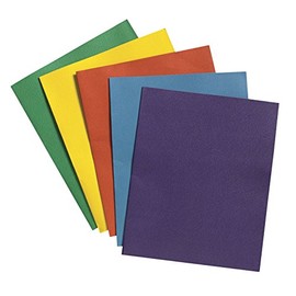 School Smart Extra Large 2-Pocket Folders, 9 x 12 Inches, Assorted Colors, Pack of 25