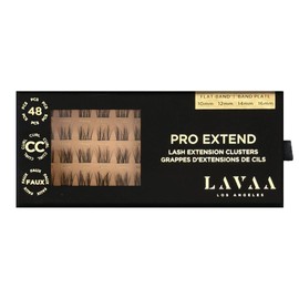PRO Extend Lash System | 48 Lash Clusters in 4 lenghts: 10mm 12mm 14mm 16mm | Flat-Band All-Day Comfort | DIY Lash Extensions (N2 | NATURAL)