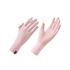 KOUTEI Women's UV Protection Gloves, UPF50+ UV Protection, 2 Finger Out, Cool Touch Feeling, Anti-Slip, Thin, Sun Protection, UV Protection, Breathable, Quick Drying, For Commuting, Bicycle, Driving