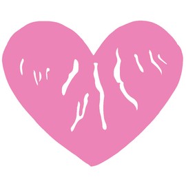 Finger Lakes Heart Sketch Vinyl Decal - 5"- Die-Cut Sticker - for Cars, Trucks, Windows, Laptops, Tablets - 3.0 mm Thick Vinyl - Soft Pink