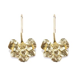 Bohemian Floral Earrings, Golden Floral Dangle Earrings for Women, Silver Flower Plant Earrings Flower Boho Jewelry, Floral Petal Drop Earrings, Cute Flower Statement Earrings (Gold)