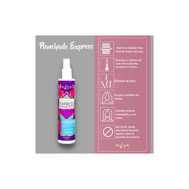 NEKANE Planchado Express Termoprotector - Protector Capilar Térmico 300 Ml,