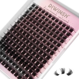 DIWINSH Eyelash Clusters, 168 Pieces, 10-16 mm, DIY Eyelashes, Individual D Curl, Individual Eyelash Extensions, Volume Eyelash Clusters at Home (MC, 168 Pieces, 10-16 mm Mix)