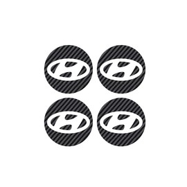 IPG Decal Made for Hyundai 2011-23 Sonata/Azera/Santa Fe (2.16" Decal - 2.31" Center Cap) Outside of Logo Outer Stickers (4 Units) (Black Carbon Fiber)