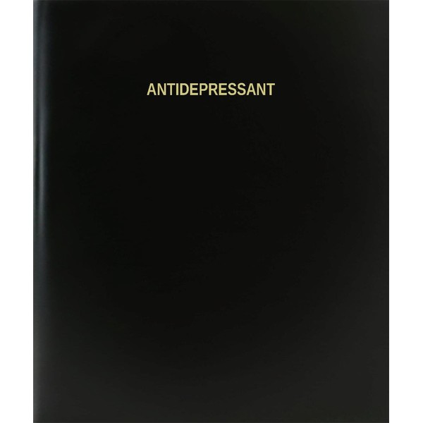 BookFactory Antidepressant Log Book/Journal/Logbook - 120 Page, 8.5"x11", Black Hardbound