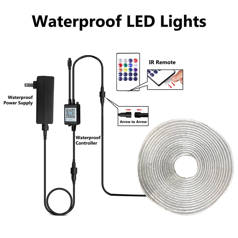 DAYBETTER 100 ft Outdoor LED Strip Lights Waterproof,IP67 Waterproof LED