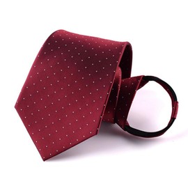 Best Item 63 Men's Necktie, One Touch, 10 Seconds, No Ties, Made in Japan, Business, Weddings, Funerals, Formals, 3.1 inches (8 cm), Hand Washable, Wine Red, Dot