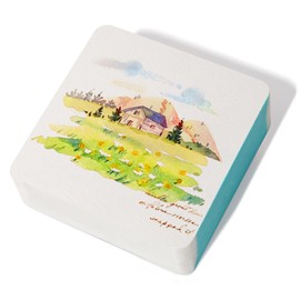 LIGHTWISH Square Watercolor Paper 100% Cotton Acid Free Cold Pressed Watercolor Sketchbook 60 Sheets 9x9cm Glue Sealed Paper Both Sides