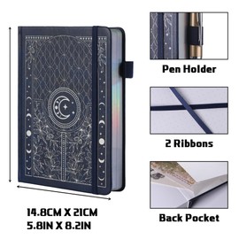 TIEFOSSI Dotted Journal Notebook, 160gsm 256 Numbered Thick Paper, A5 Hardcover Dotted Grid Diary for Women Men Work Writing, Dot Journaling, Drawing, 5.8 x 8.3 in