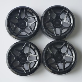 Large Diameter Tire Wheel Set HDPE Inner Diameter 54mm 4pcs (Black)