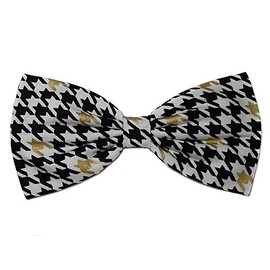 Special Prints Hairbows- Music Notes, Houndstooth,argyle, Nascar, Cammo (Black/Gold Houndstooth, Alligator Clip)