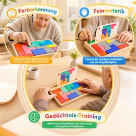 Demenz Beschäftigung, Gedächtnistraining für Senioren, Spiele für Senioren | Holz Puzzle für Senioren mit 78 Aufgaben, Knobelspiele für Erwachsene, Gehirntraining und Denktraining,Geschenke für Senioren