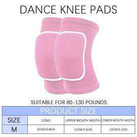 SSKHE Stretchy Dance Knee Pads for Volleyball Dance Yoga, 1 Pair Soft Brace Breathable Sleeve Protective Gear with Multi Color Choice for Women Men Teens, One Size Fits Most