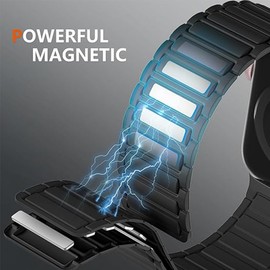 Lamshaw Compatible with Embr Wave 2 Bands, Quick Release Magnetic Silicone Sport Strong Magnet Strap Watchband Compatible with Embr Wave 2 Thermal Wristband (Black)