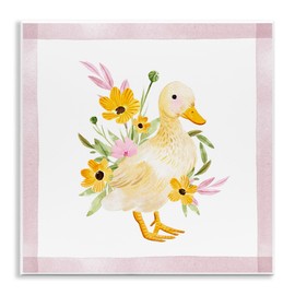 Stupell Industries Duck & Yellow Daisies Wall Plaque Art Design by Enya Todd