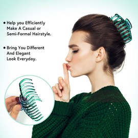 MARY LAVENDER Big Hair Claw Clips, 4.33 Inch Non Slip Large Claw Hair Clips for Women and Girls, Strong Hold Tortoise Banana Hair Clips for Thick Hair, 4 Colors