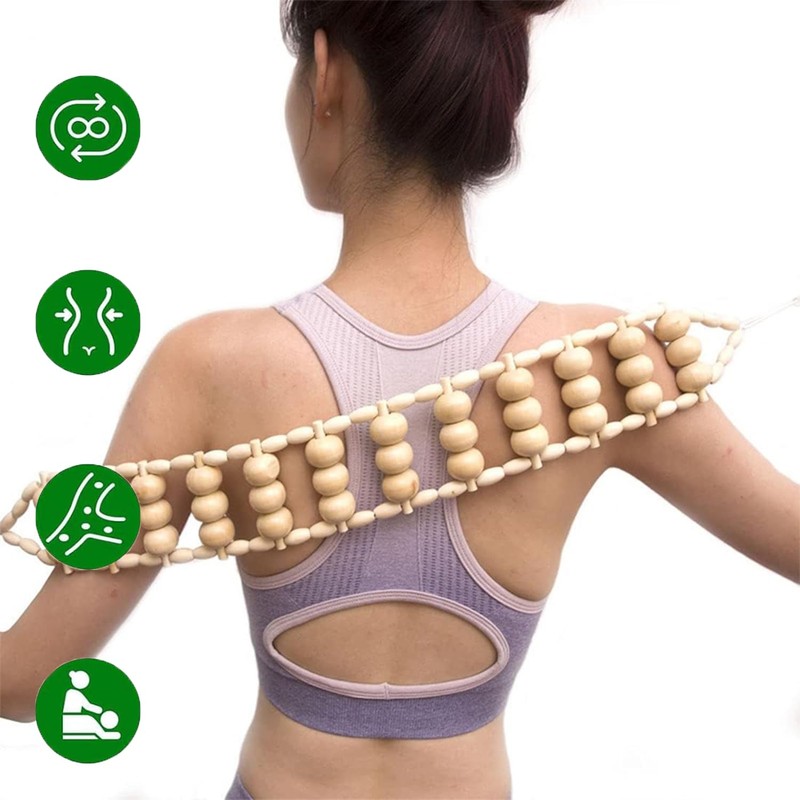 Cellulite Massage Roller, Wood Anti-Cellulite Massager, Curved Massager For, Wooden