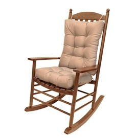 Pasrdqoyp Rocking Chair Cushion Set, Patio Chair Cushions, Tufted Chair Pads for Rocker Furniture, Indoor Seat Cushions with Ties (Khaki)