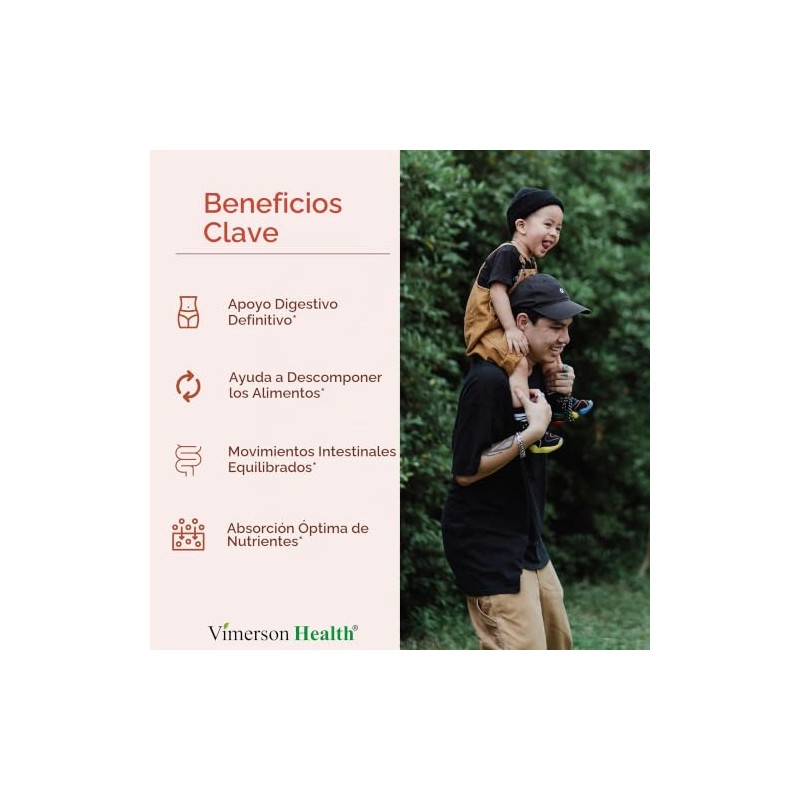Enzimas digestivas con probiticos. Suplemento multienzimtico natural avanzado para una