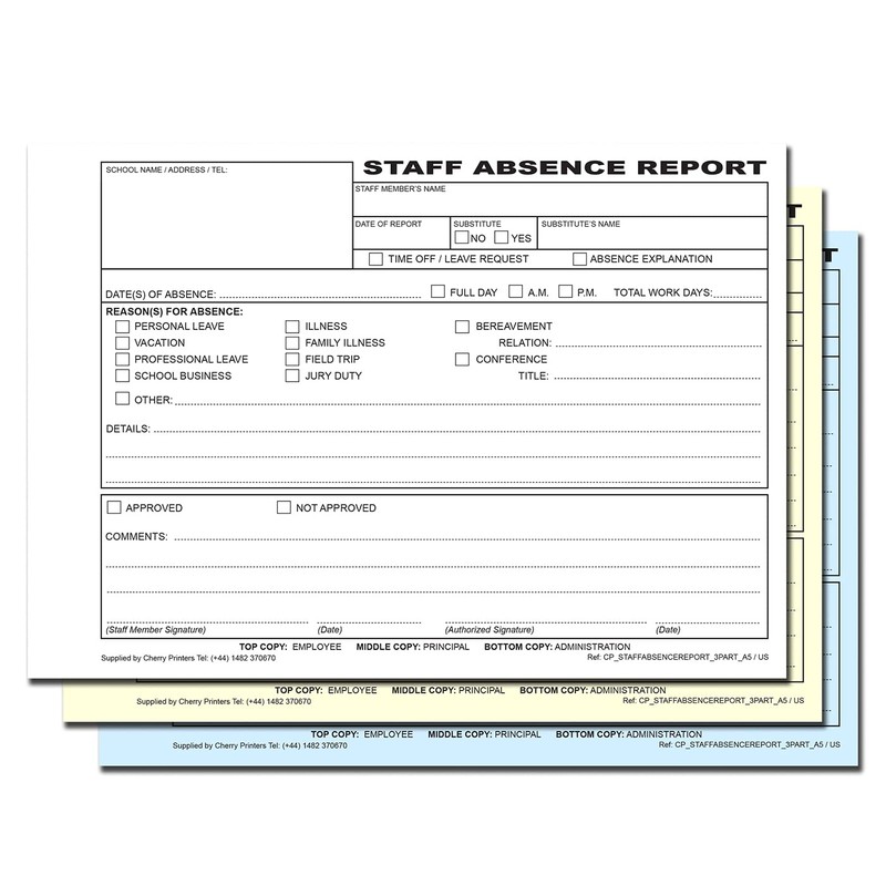 Cherry Staff Absence Report for Schools 3pt (5.8 inches x