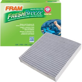 FRAM Fresh Breeze Cabin Air Filter Replacement for Car Passenger Compartment w/ Arm and Hammer Baking Soda, Easy Install, CF11924 for Select Fiat Vehicles , white