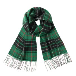 CALVIN & OLIVIA Cashmere Feel Scarf Soft Winter Soft Tartan Plaid Fashion Scottish Check Multi-Color Gift for Men Women Christmas Green Black Plaid