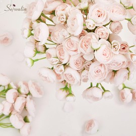 Serwalin Ranunculus Artificial Flowers, 18Pcs Light Pink Faux Silk Mini Ranunculus Flowers, Wedding Filler Flowers Bulk for DIY Wedding Bouquet Centerpieces Arrangements Home Decor