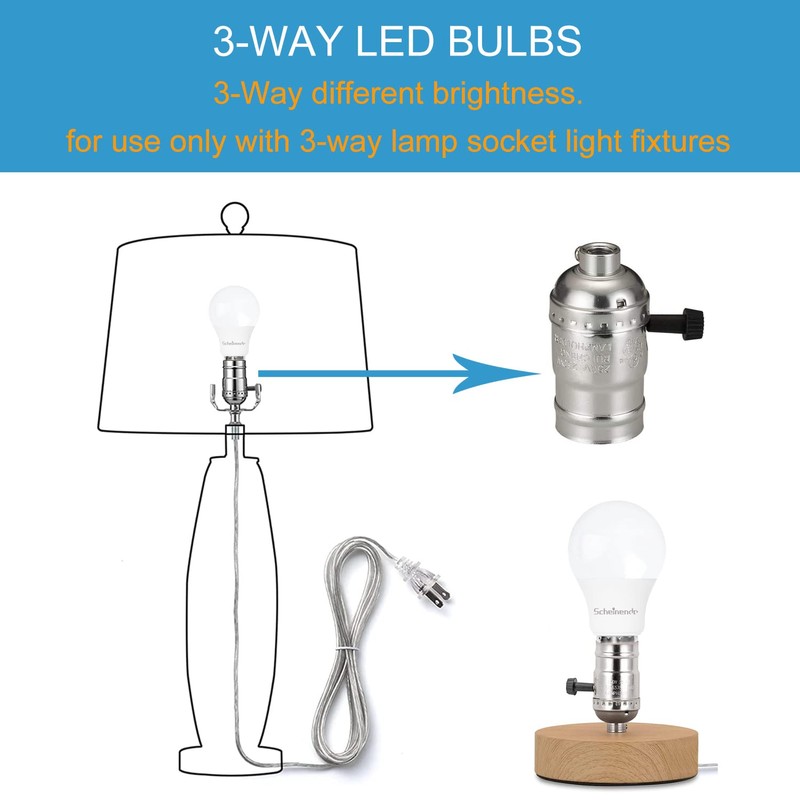Scheinenda 3-Way Led Light Bulbs A21, 50 100 150 Watt